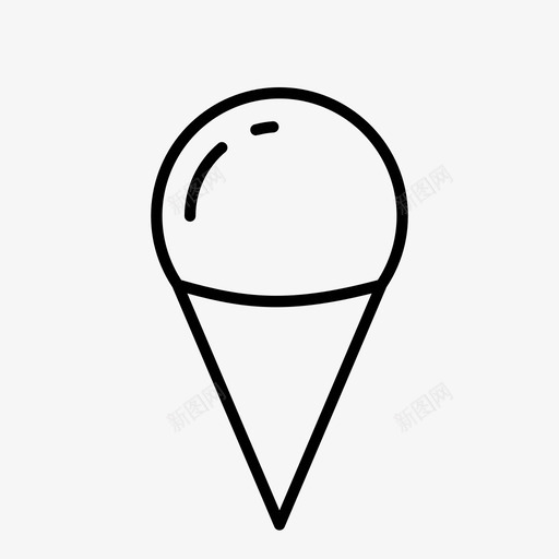 冰淇淋筒冰淇淋甜的图标svg_新图网 https://ixintu.com 冰淇淋 冰淇淋筒 甜的