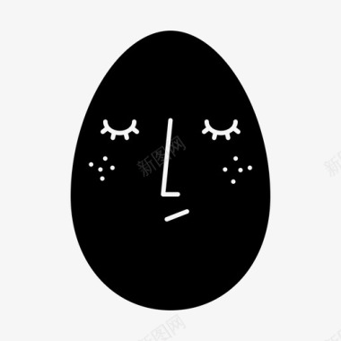 复活节彩蛋脸节日图标图标