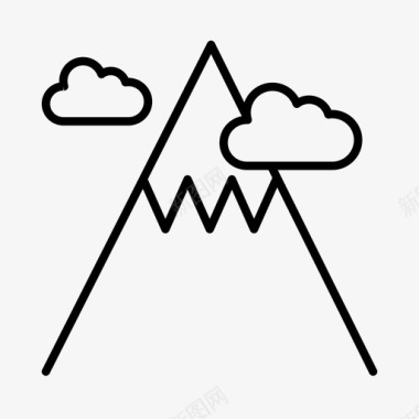 探险阿尔卑斯山高山图标图标