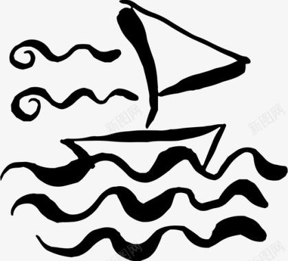 帆船娱乐航海图标图标