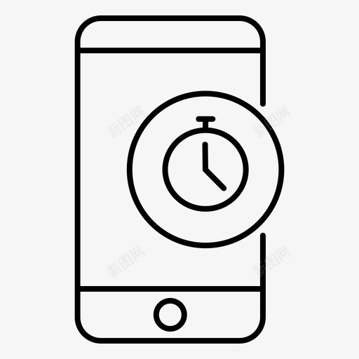 计时器应用程序手机图标svg_新图网 https://ixintu.com 应用程序 手机 智能手机 智能手机图标 秒表 计时器