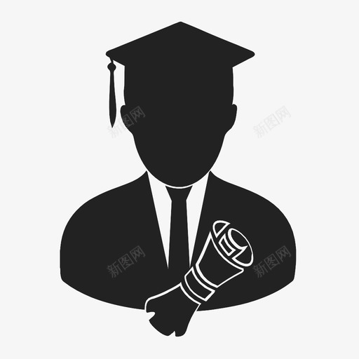 毕业图标帽子证书svg_新图网 https://ixintu.com 学生 帽子 毕业图标 毕业生 男 证书