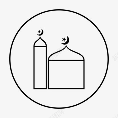 清真寺信仰文化图标图标