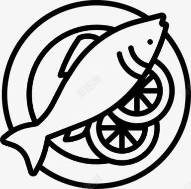 鱼盘食品非食品图标图标