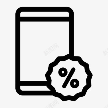 智能手机折扣网上商店百分比图标图标