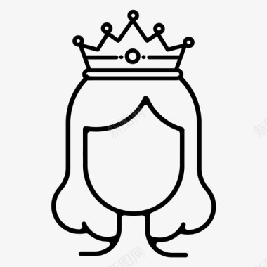公主皇冠脸图标图标
