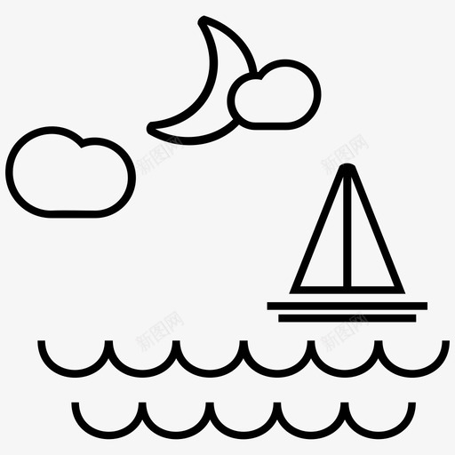 帆船渔夫海洋图标svg_新图网 https://ixintu.com 大海 帆船 海洋 渔夫
