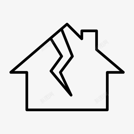 房屋裂缝房屋窗户图标svg_新图网 https://ixintu.com 房屋 房屋裂缝 窗户