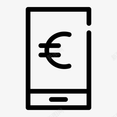 欧元电话货币手机图标图标