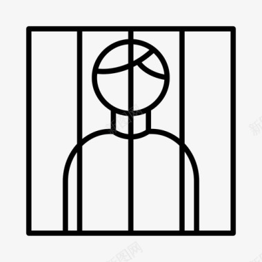 监狱牢房罪犯图标图标