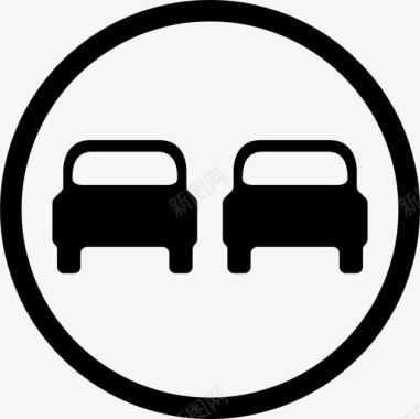 禁止超车标志汽车道路图标图标