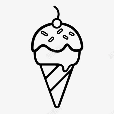冰激凌冰淇淋蛋卷图标图标