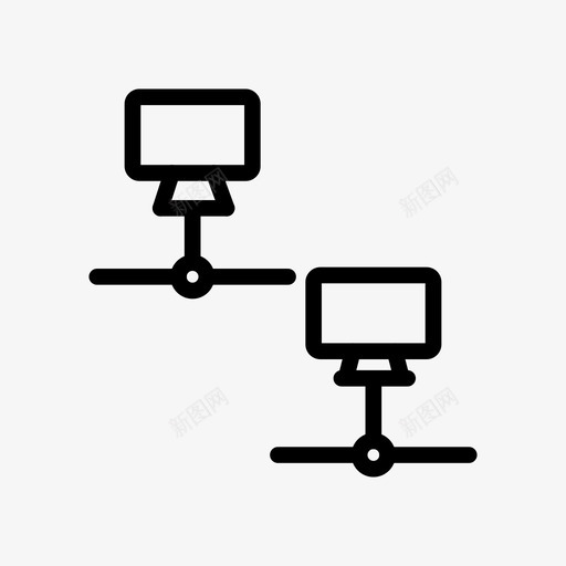 网络连接设备图标svg_新图网 https://ixintu.com 共享 网络 网络共享线图标 设备 连接