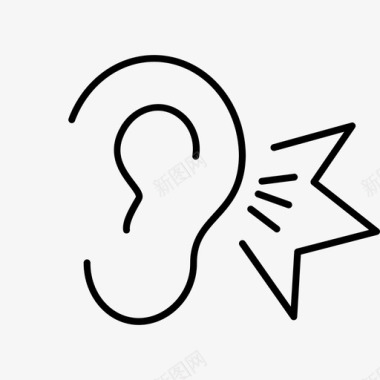 耳朵听觉器官图标图标