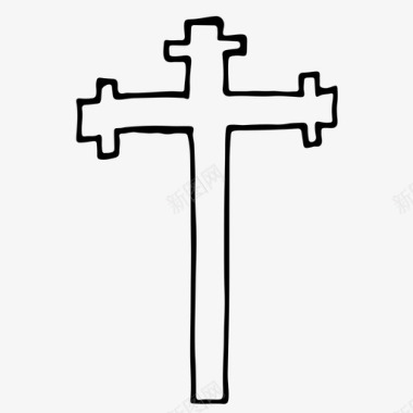 基督教十字架蜡烛复活节图标图标