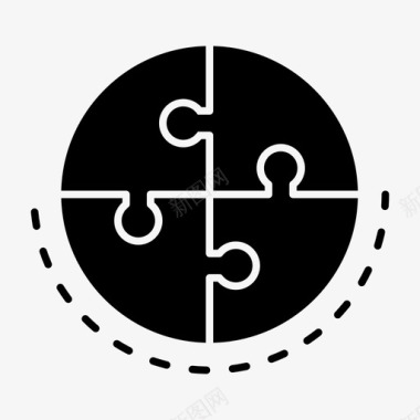 拼图科学科学字形图标图标