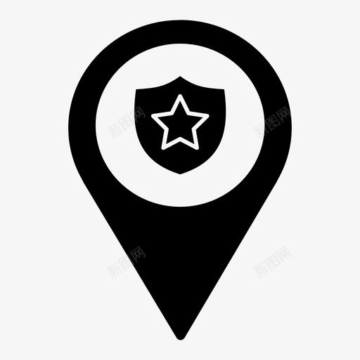 警察局地图针精确定位图标svg_新图网 https://ixintu.com 占位符 地图针 救援 精确定位 警察局