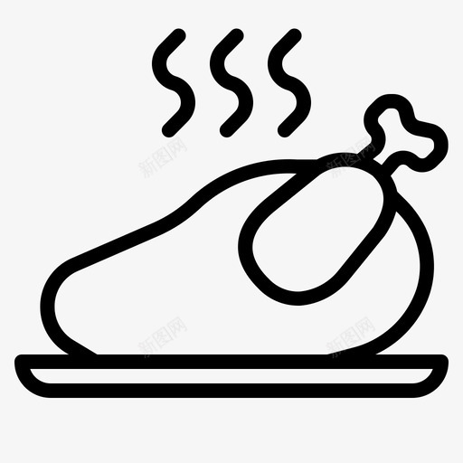 烤鸡晚餐食物图标svg_新图网 https://ixintu.com 圣诞系列 感恩节 晚餐 烤 烤鸡 食物
