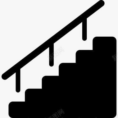 带把手的楼梯建筑物施工图标图标
