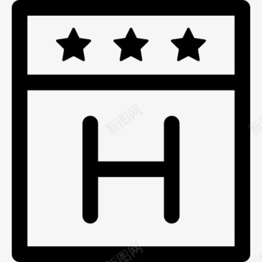 三星级酒店标牌旅游基本酒店配套图标图标