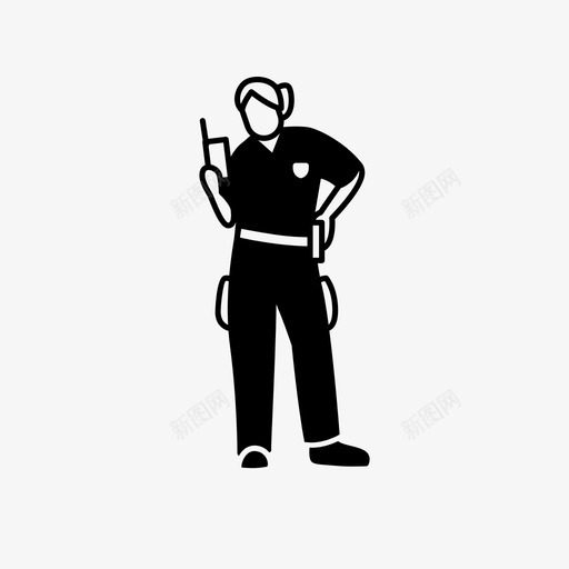 警官警长警察图标svg_新图网 https://ixintu.com 公共服务类 手枪 法律 警官 警察 警长