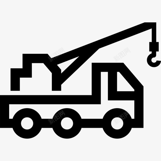 起重车施工移动图标svg_新图网 https://ixintu.com 施工 施工轮廓 移动 起重车 车辆
