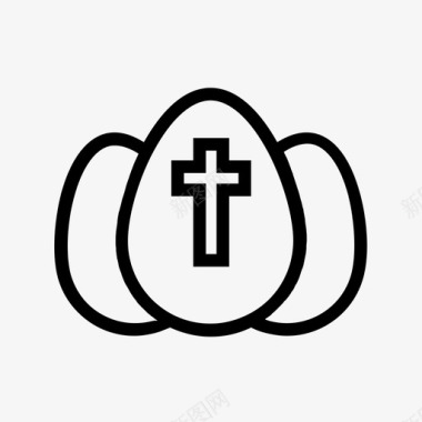 复活节彩蛋十字架节日图标图标