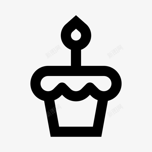 纸杯蛋糕生日甜点图标svg_新图网 https://ixintu.com 假日 排队 甜点 生日 纸杯蛋糕