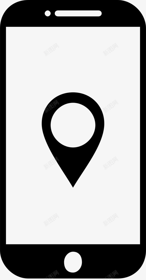 智能手机地图pin共享位置图标svg_新图网 https://ixintu.com 共享位置 地图pin 智能手机