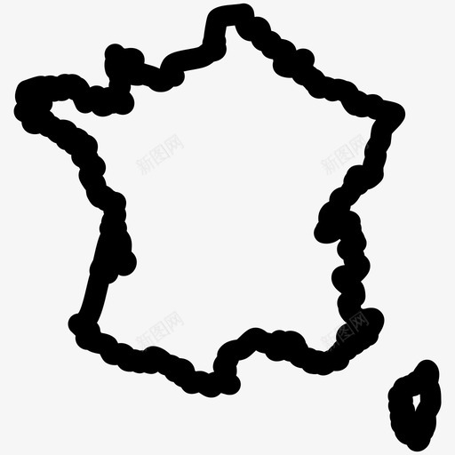 法国地图欧洲国家地图图标svg_新图网 https://ixintu.com 欧洲国家地图 法国地图