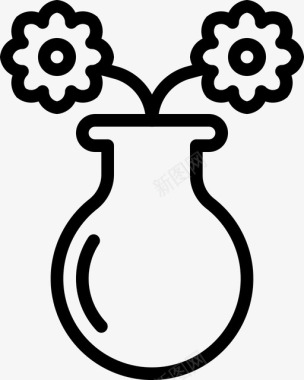 花瓶复活节花图标图标