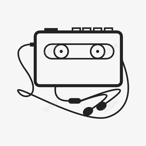随身听录音机图标svg_新图网 https://ixintu.com 录音机 随身听
