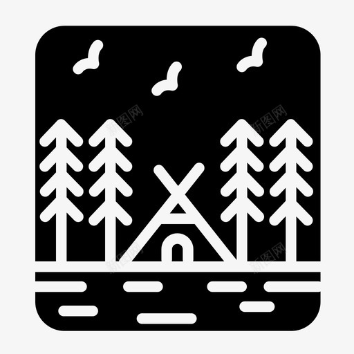自然露营河流图标svg_新图网 https://ixintu.com 帐篷 树木 河流 自然 自然图标版本2字形 露营