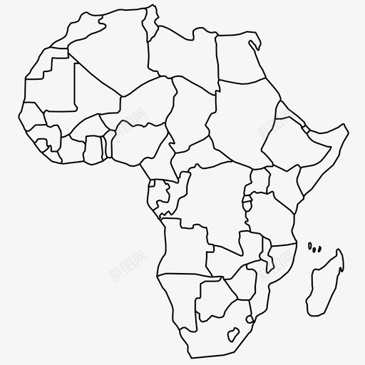 非洲大陆国家图标svg_新图网 https://ixintu.com 世界 国家 地图 大陆 非洲 领土