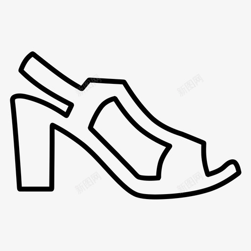 高跟鞋时尚鞋类图标svg_新图网 https://ixintu.com 凉鞋 时尚 粗高跟鞋v2 鞋子 鞋类 高跟鞋