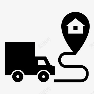 送货上门送货地点路线图标图标