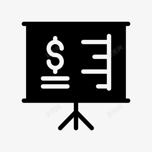 演示文稿板业务图标svg_新图网 https://ixintu.com 业务 办公室 商务办公字形图标 图表 板 演示文稿