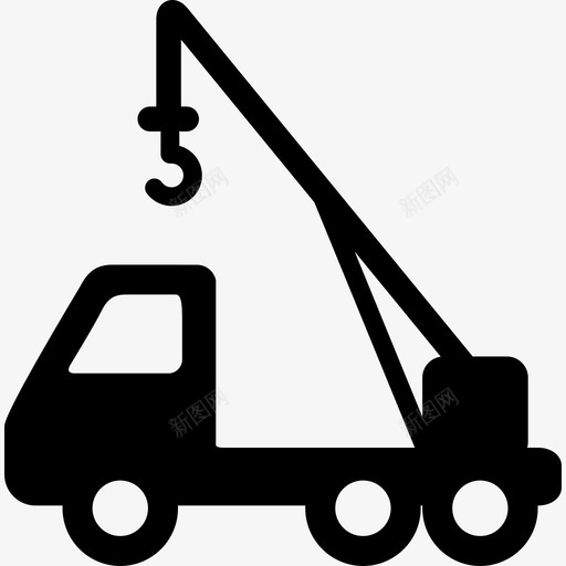 带起重机运输施工用卡车图标svg_新图网 https://ixintu.com 带起重机 施工用卡车 运输