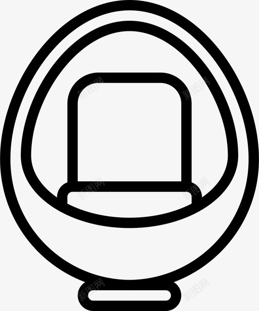 蛋椅家具房子图标svg_新图网 https://ixintu.com 家具 家具轮廓2 座位 房子 蛋椅