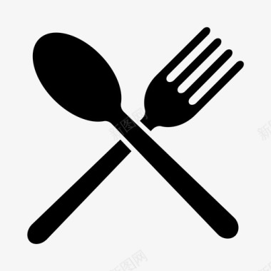 叉子和勺子厨房用具用具图标图标