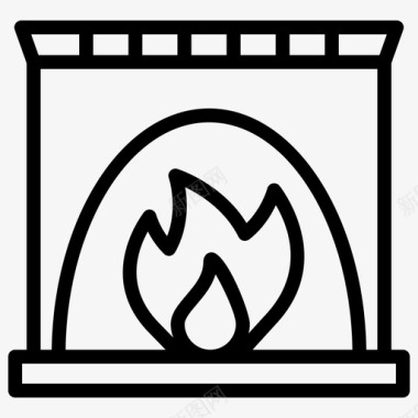 壁炉火焰热图标图标