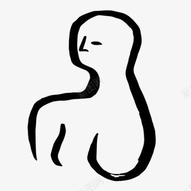 女人脸手绘图标图标