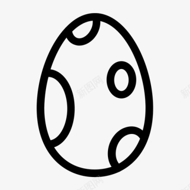 鸡蛋斑点蛋鸡蛋线图标图标