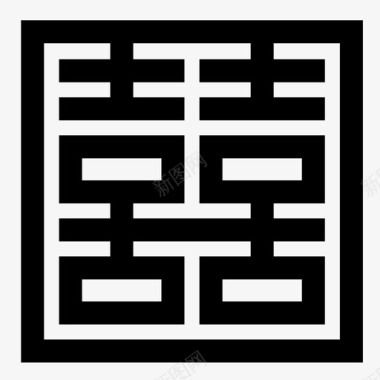 韩式图案方形传统图标图标