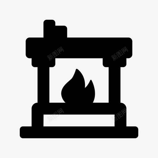 壁炉室内家用图标svg_新图网 https://ixintu.com 壁炉 室内 家用