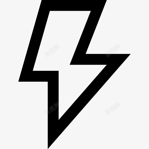 闪电能量力量图标svg_新图网 https://ixintu.com 力量 粗轮廓 能量 闪电