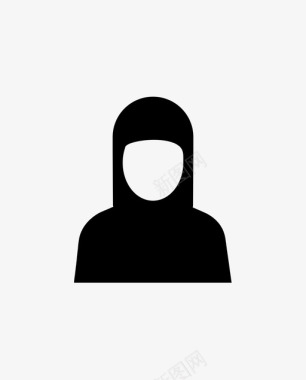 穆斯林妇女罩袍头巾图标图标