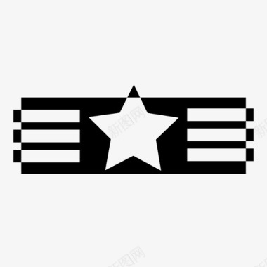 星带旗帜军队图标图标