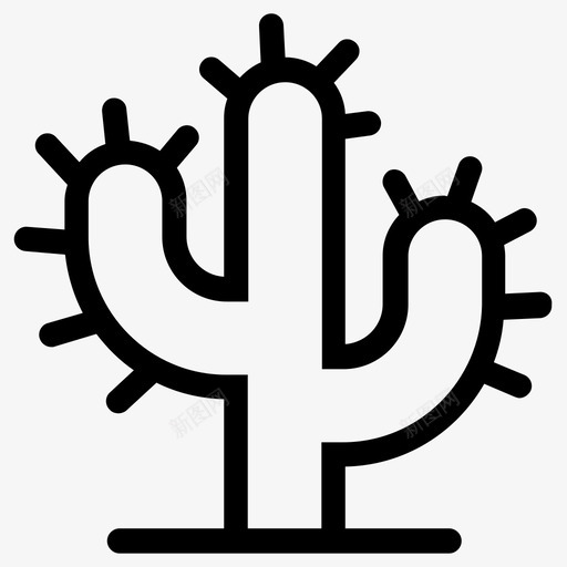 仙人掌沙漠干燥图标svg_新图网 https://ixintu.com 仙人掌 刺 干燥 植物 沙漠