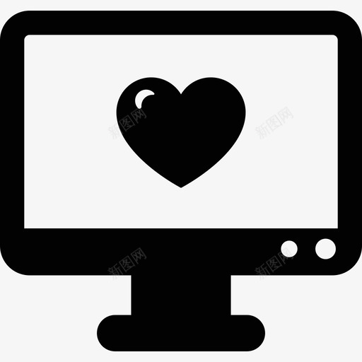 具有心脏技术响应网络的计算机显示器图标svg_新图网 https://ixintu.com 具有心脏 响应网络的计算机显示器 技术